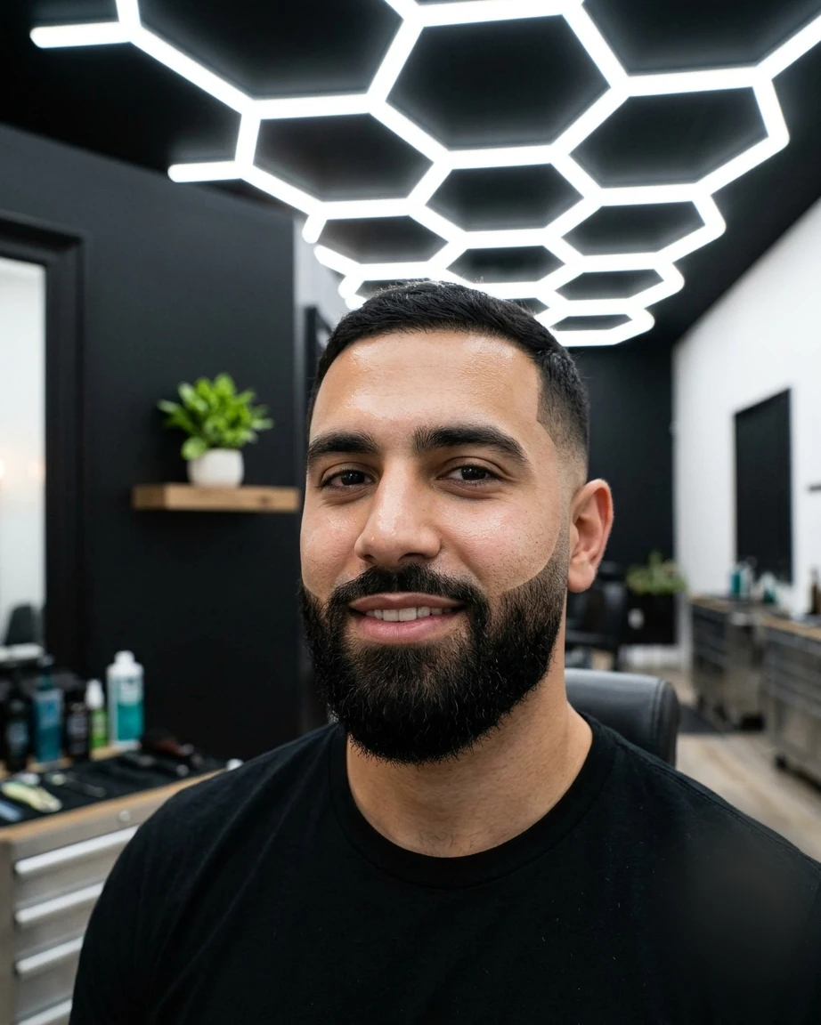 Cliente soddisfatto dopo il taglio da Distretto Barba